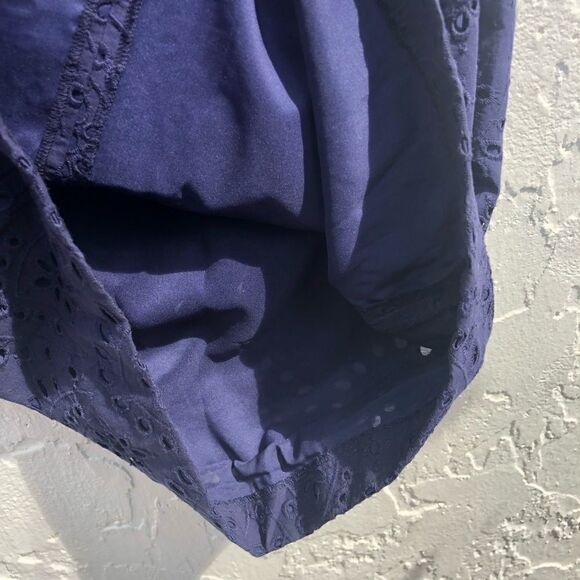 CYNTHIA STEFFE Blue Eyelett Off Shoulder Dress 0 - Picture 10 of 13